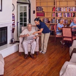 Caregiver & Resident In PHX Library 650Sq